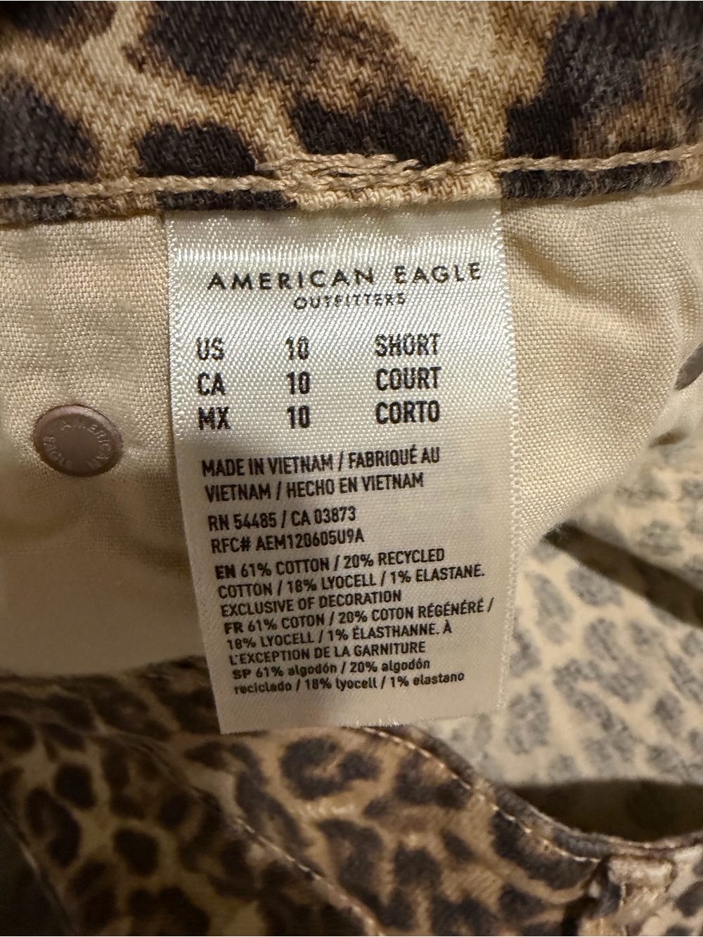 American Eagle Outfitters Leopard Print Wide Leg Pants - size 10 short - Picture 7 of 8